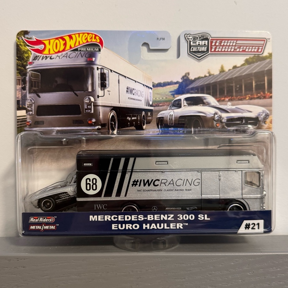 Hot Wheel Mercedes-Benz 300 SL Euro Hauler | Metal Diecast Cars Collectible